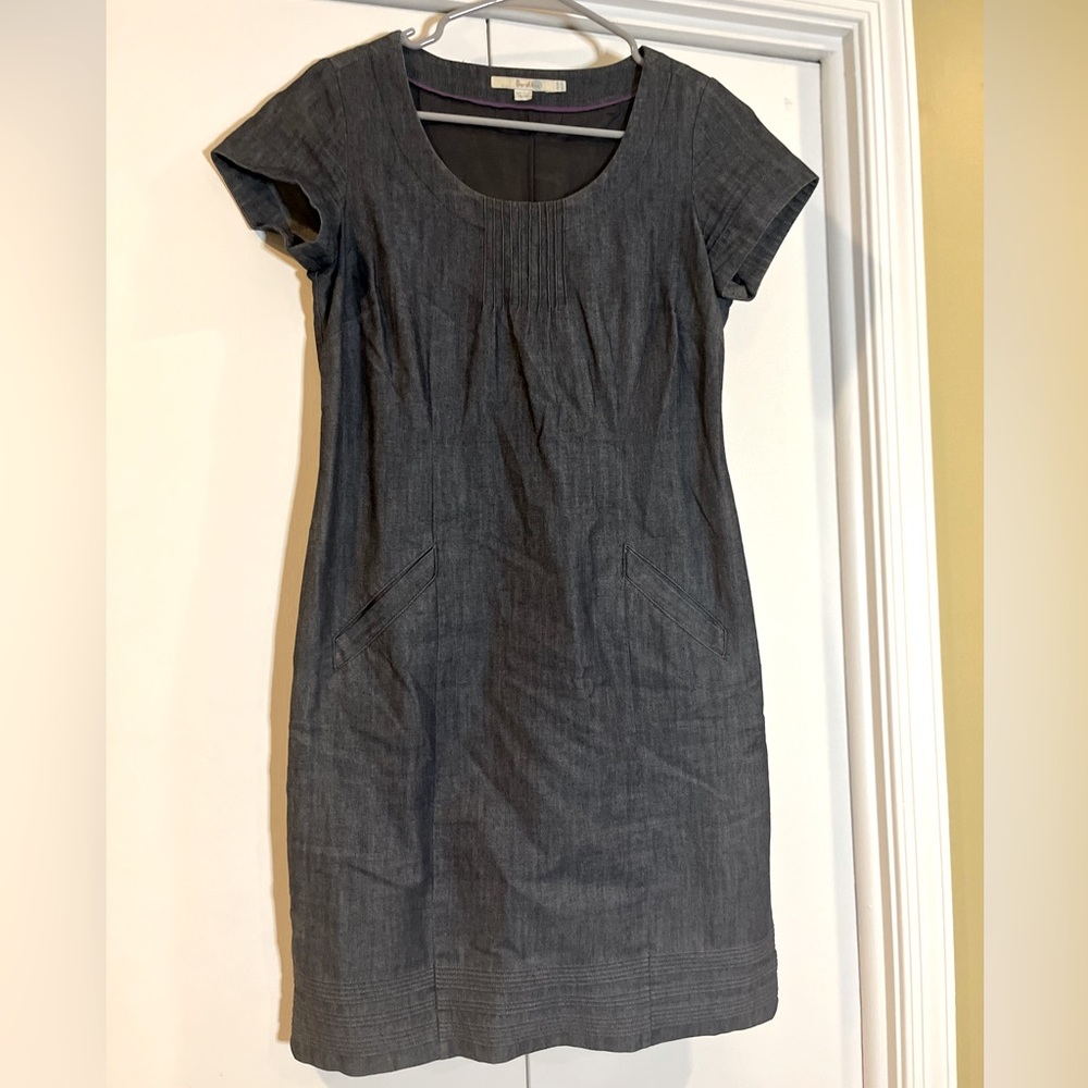 Boden Denim Chambray Shift Dress Size US4 GUC